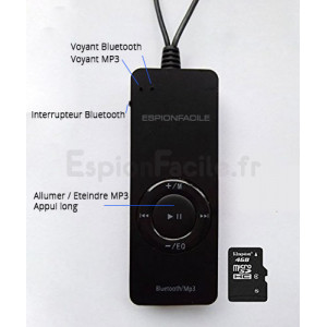 Kit micro oreillette MP3 invisible