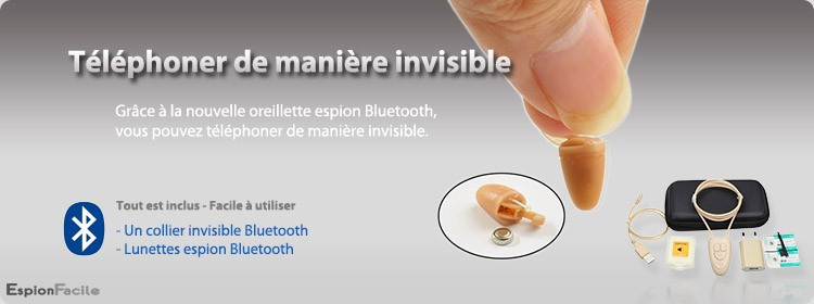 Kit Lunettes micro oreillette bluetooth invisible - EspionFacile